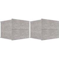 Vidaxl Bedside Cabinets 2 Pcs Concrete Grey 40X30X30 Cm Engineered Wood, Grey