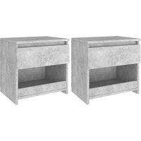 Vidaxl Bedside Cabinets 2 Pcs Concrete Grey 40X30X39 Cm Engineered Wood, Grey