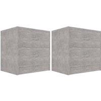 Vidaxl Bedside Cabinets 2 Pcs Concrete Grey 40X30X40 Cm Engineered Wood, Grey