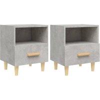 Vidaxl Bedside Cabinets 2 Pcs Concrete Grey 40X35X47 Cm, Grey