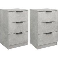 Vidaxl Bedside Cabinets 2 Pcs Concrete Grey 40X36X65 Cm, Grey