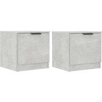 Vidaxl Bedside Cabinets 2 Pcs Concrete Grey 40X39X40 Cm, Grey