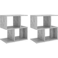 Vidaxl Bedside Cabinets 2 Pcs Concrete Grey 50X30X51.5 Cm Engineered Wood, Grey