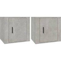 Vidaxl Bedside Cabinets 2 Pcs Concrete Grey 50X39X47 Cm, Grey