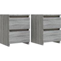 Vidaxl Bedside Cabinets 2 Pcs Grey Sonoma 30X30X40 Cm Engineered Wood, Grey
