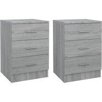 Vidaxl Bedside Cabinets 2 Pcs Grey Sonoma 38X35X56 Cm Engineered Wood, Grey