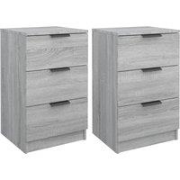 Vidaxl Bedside Cabinets 2 Pcs Grey Sonoma 40X36X65 Cm, Grey
