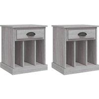 Vidaxl Bedside Cabinets 2 Pcs Grey Sonoma 43X36X50 Cm, Grey