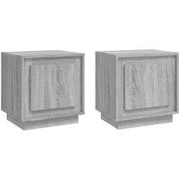 Vidaxl Bedside Cabinets 2 Pcs Grey Sonoma 44X35X45 Cm Engineered Wood, Grey