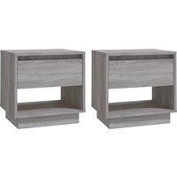 Vidaxl Bedside Cabinets 2 Pcs Grey Sonoma 45X34X44 Cm Engineered Wood, Grey