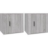 Vidaxl Bedside Cabinets 2 Pcs Grey Sonoma 50X39X47 Cm, Grey