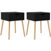 Vidaxl Bedside Cabinets 2 Pcs High Gloss Black 40X40X56 Cm Engineered Wood, Black