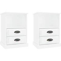 Vidaxl Bedside Cabinets 2 Pcs High Gloss White 43X36X60 Cm, White