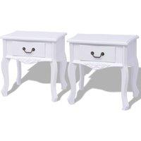 Vidaxl Bedside Cabinets 2 Pcs Mdf White, White