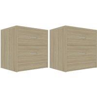 Vidaxl Bedside Cabinets 2 Pcs Sonoma Oak 40X30X40 Cm Engineered Wood, Brown