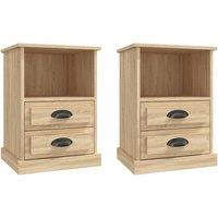 Vidaxl Bedside Cabinets 2 Pcs Sonoma Oak 43X36X60 Cm, Brown