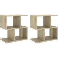 Vidaxl Bedside Cabinets 2 Pcs Sonoma Oak 50X30X51.5 Cm Engineered Wood, Brown