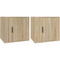 Vidaxl Bedside Cabinets 2 Pcs Sonoma Oak 50X39X47 Cm, Brown