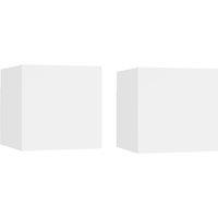 Vidaxl Bedside Cabinets 2 Pcs White 30.5X30X30 Cm Engineered Wood, White
