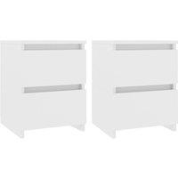 Vidaxl Bedside Cabinets 2 Pcs White 30X30X40 Cm Engineered Wood, White