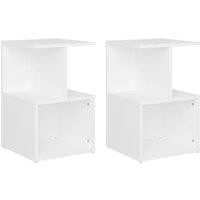 Vidaxl Bedside Cabinets 2 Pcs White 35X35X55 Cm Engineered Wood, White