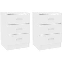 Vidaxl Bedside Cabinets 2 Pcs White 38X35X56 Cm Engineered Wood, White