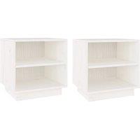 Vidaxl Bedside Cabinets 2 Pcs White 40X34X40 Cm Solid Wood Pine, White