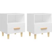 Vidaxl Bedside Cabinets 2 Pcs White 40X35X47 Cm, White