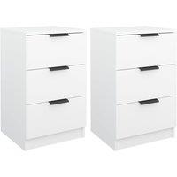 Vidaxl Bedside Cabinets 2 Pcs White 40X36X65 Cm, White