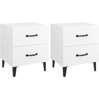 Vidaxl Bedside Cabinets 2Pcs White 40X35X47.5 Cm, White