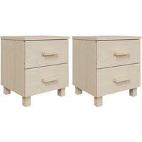 Vidaxl Bedside Cabinets Hamar 2 Pcs Honey Brown 40X35X44.5Cm Solid Wood, Brown