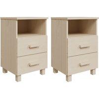 Vidaxl Bedside Cabinets Hamar 2 Pcs Honey Brown 40X35X62 Cm Solid Wood, Brown