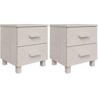 Vidaxl Bedside Cabinets Hamar 2 Pcs White 40X35X44.5 Cm Solid Wood, White