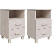 Vidaxl Bedside Cabinets Hamar 2 Pcs White 40X35X62 Cm Solid Wood, White