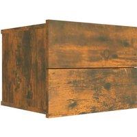 Vidaxl Bedside Cabinets Smoked Oak 40X30X30 Cm Engineered Wood, Brown