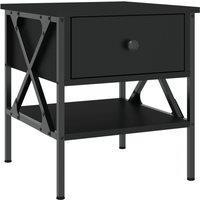 Vidaxl Bedside Table Black 40X42X45 Cm Engineered Wood, Black