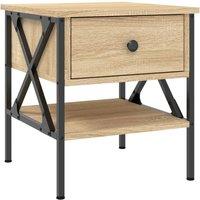 Vidaxl Bedside Table Sonoma Oak 40X42X45 Cm Engineered Wood, Brown