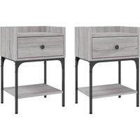 Vidaxl Bedside Tables 2 Pcs Grey Sonoma 40.5X31X60 Cm Engineered Wood, Grey