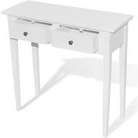Vidaxl Dressing Console Table With Two Drawers White, White