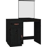 Vidaxl Dressing Table Black 95X50X134 Cm Solid Wood Pine, Black