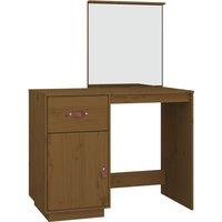 Vidaxl Dressing Table Honey Brown 95X50X134 Cm Solid Wood Pine, Brown