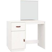 Vidaxl Dressing Table White 95X50X134 Cm Solid Wood Pine, White