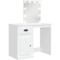 vidaXL Dressing Table with LED Lights White 90x42x132.5 cm, White