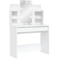 vidaXL Dressing Table with LED Lights White 96x40x142 cm, White