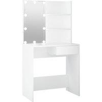vidaXL Dressing Table with LED White 74.5x40x141 cm, White