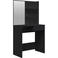 Vidaxl Dressing Table With Mirror Black 74.5X40X141 Cm, Black