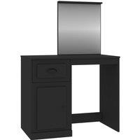 vidaXL Dressing Table with Mirror Black 90x50x132.5 cm Engineered Wood, Black
