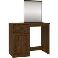 vidaXL Dressing Table with Mirror Brown Oak 90x50x132.5 cm Engineered Wood, Brown