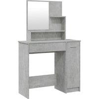 Vidaxl Dressing Table With Mirror Concrete Grey 86.5X35X136 Cm, Grey