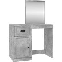 vidaXL Dressing Table with Mirror Concrete Grey 90x50x132.5 cm Engineered Wood, Grey